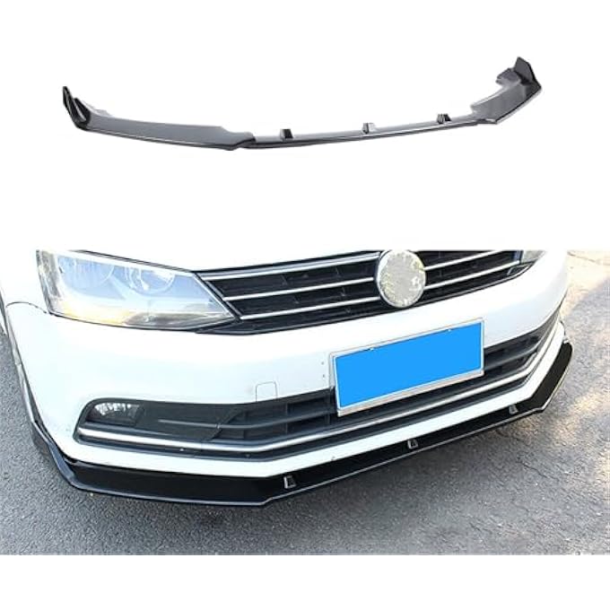 MUTUSAISI 3-Stage Front Bumper Lip fit for VW JETTA MK6.5 2015-2018 Splitter Trim Protection Spoiler Bright Black - Image 1