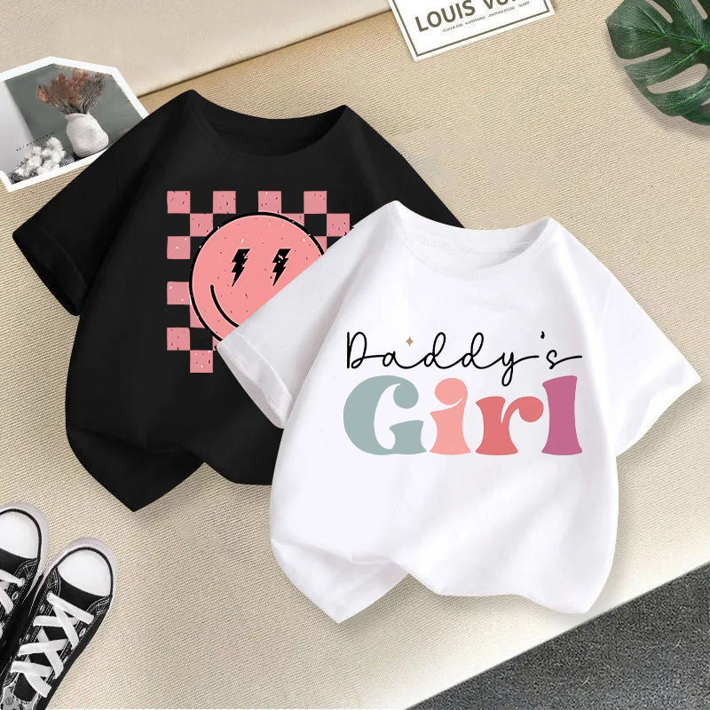 2026 New Style Girls' T-Shirt Cotton Summer Trendy Short-Sleeved Cartoon Print Top Children'S Clothing Fashion - Image 3