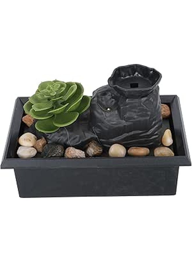 Indoor Desktop Waterfall Fountain Zen Meditation Centerpiece For Home Office Decor - Image 1