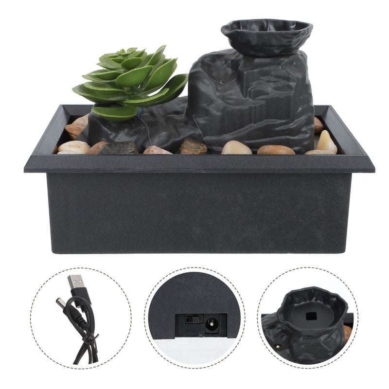 Indoor Desktop Waterfall Fountain Zen Meditation Centerpiece For Home Office Decor - Image 3