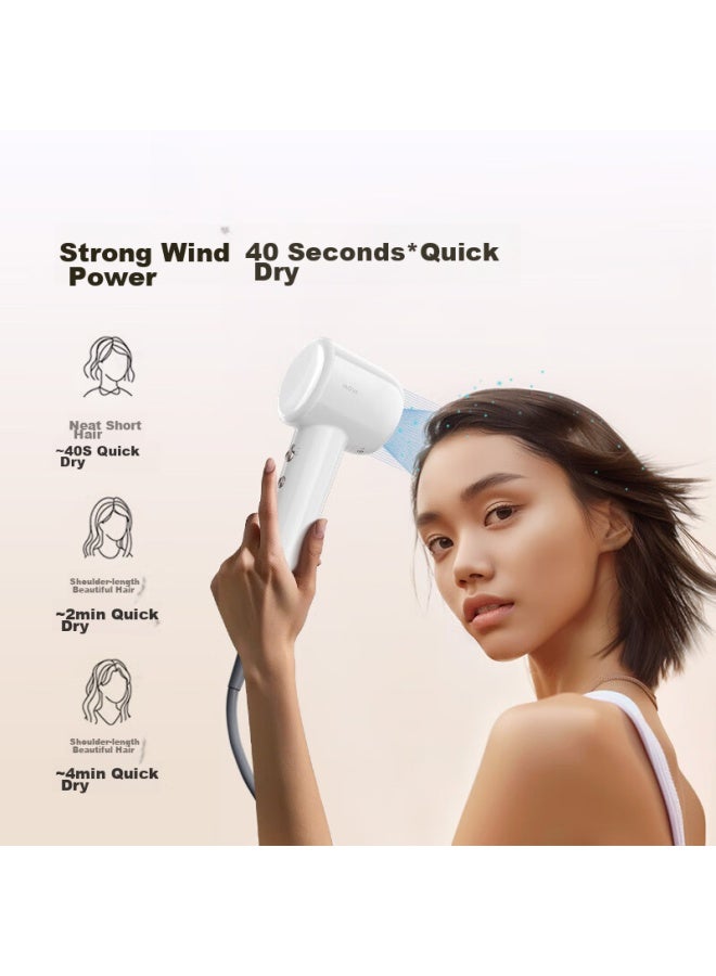 Dreame Zhuimi G10 High-speed Hair Dryer, Home Electric Hair Dryer, High-power Quick-drying, Negative Ion, Strong Airflow, Low Noise, Qixi Valentine's Day Gift, White Ahd11b - Image 2