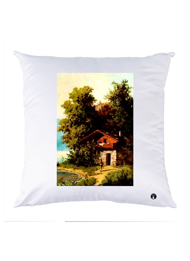 إسكدنيا غطاء وسادة مطبوع polyester أبيض 30x30سم 