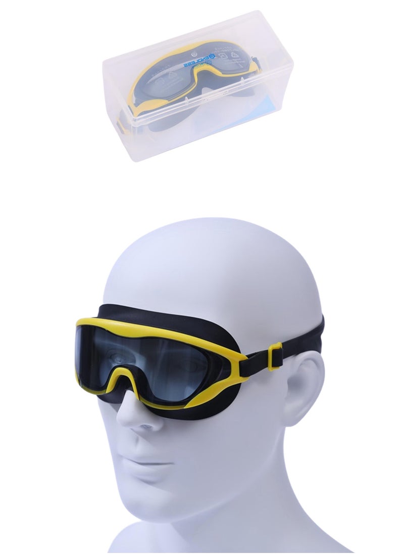 Premium Swimming Goggle with Anti-Fog and UV Protection | Stylish 180 Degree Wide View Glasses | Soft Silicone Gasket for Leak Proof | With Hard Case