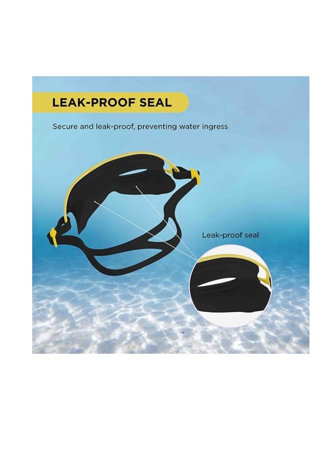 Premium Swimming Goggle with Anti-Fog and UV Protection | Stylish 180 Degree Wide View Glasses | Soft Silicone Gasket for Leak Proof | With Hard Case