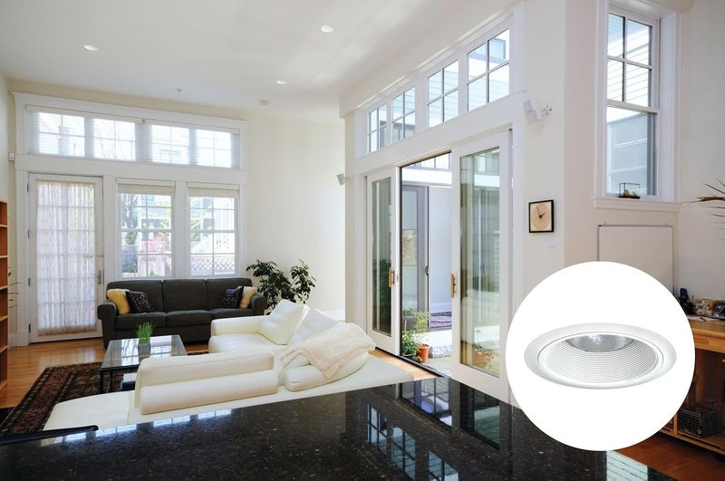 Juno Lighting Group 24 WWH 6-Inch Recessed Baffle Trim Light in White - Image 5