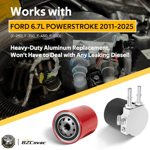 Bzcovac 6.7 Powerstroke Fuel Filter Conversion Kit for Ford 2011–2025 F-250 F-350 F-450 F-550, Upper Filter Housing Retrofit Kit, 121003 - Image 2