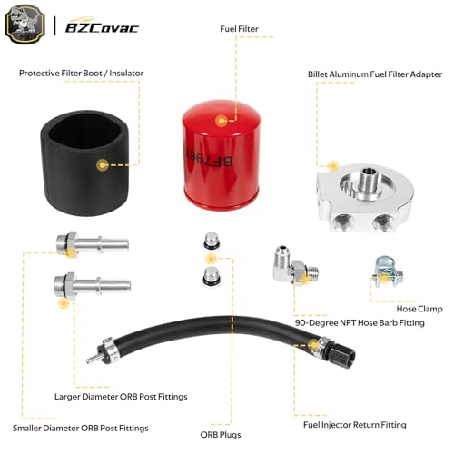 Bzcovac 6.7 Powerstroke Fuel Filter Conversion Kit for Ford 2011–2025 F-250 F-350 F-450 F-550, Upper Filter Housing Retrofit Kit, 121003 - Image 3