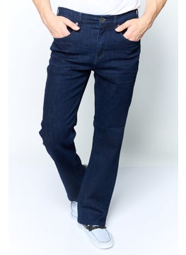 Men Slim Boot Fit Washed Stretchable Denim, Blue