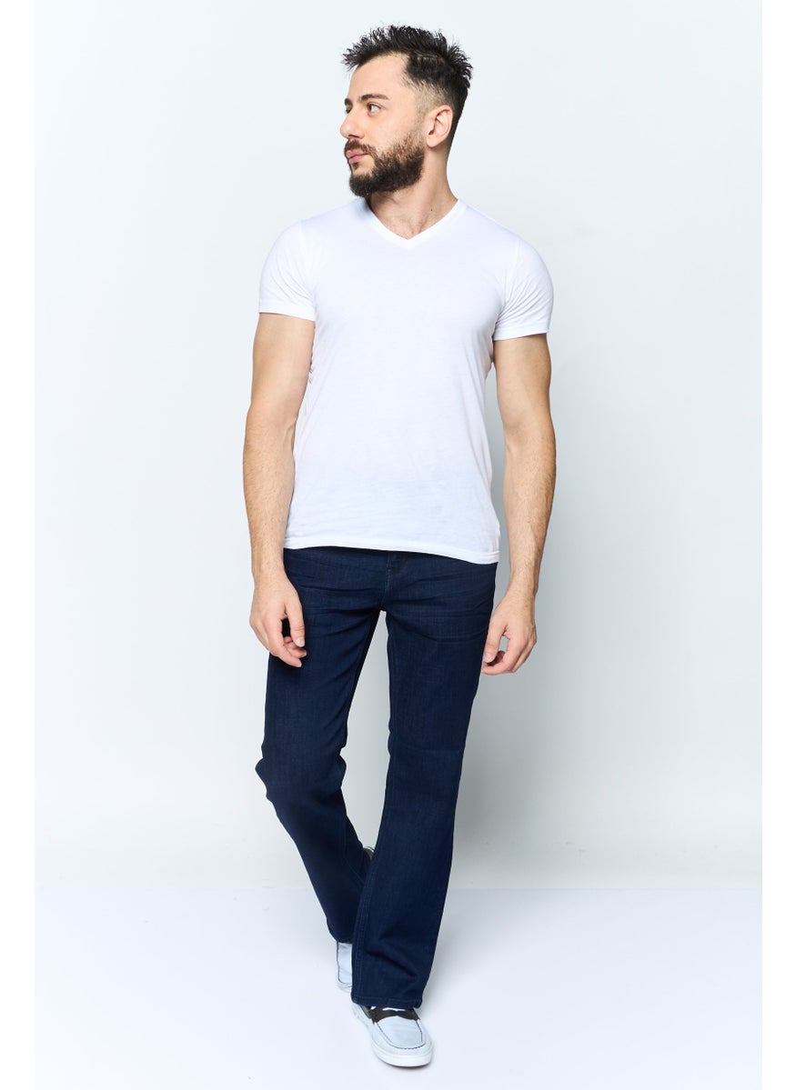 Seven 7 - Men Slim Boot Fit Washed Stretchable Denim, Blue - Image 1