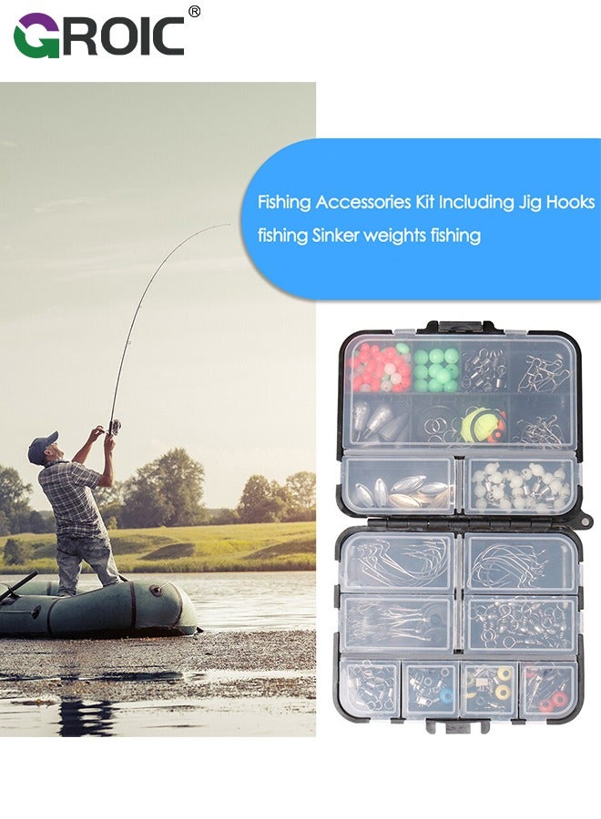 GROIC 183Pcs Marine Fishing Terminal Tackle kit, Hooks Weights Terminal Tackle and Fishing Accessories kit, surf Fishing Weights and Gear, Adjustable ECO Fishing Weights sinkers, Saltwater or Freshwater - Image 3