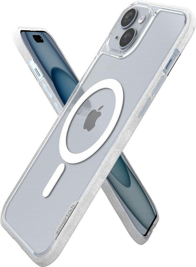 Smartish iPhone 15 Plus Slim Case - Gripmunk Compatible with MagSafe [Lightweight + Protective] Thin Grip Magnetic Cover with Microfiber Lining - Clearly Clear - Image 1