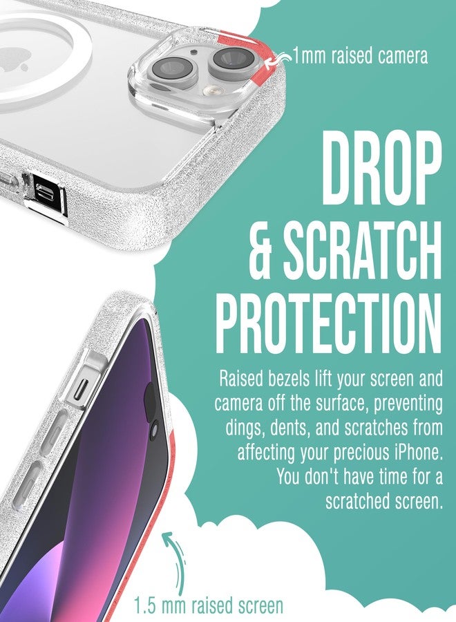 Smartish iPhone 15 Plus Slim Case - Gripmunk Compatible with MagSafe [Lightweight + Protective] Thin Grip Magnetic Cover with Microfiber Lining - Clearly Clear - Image 4