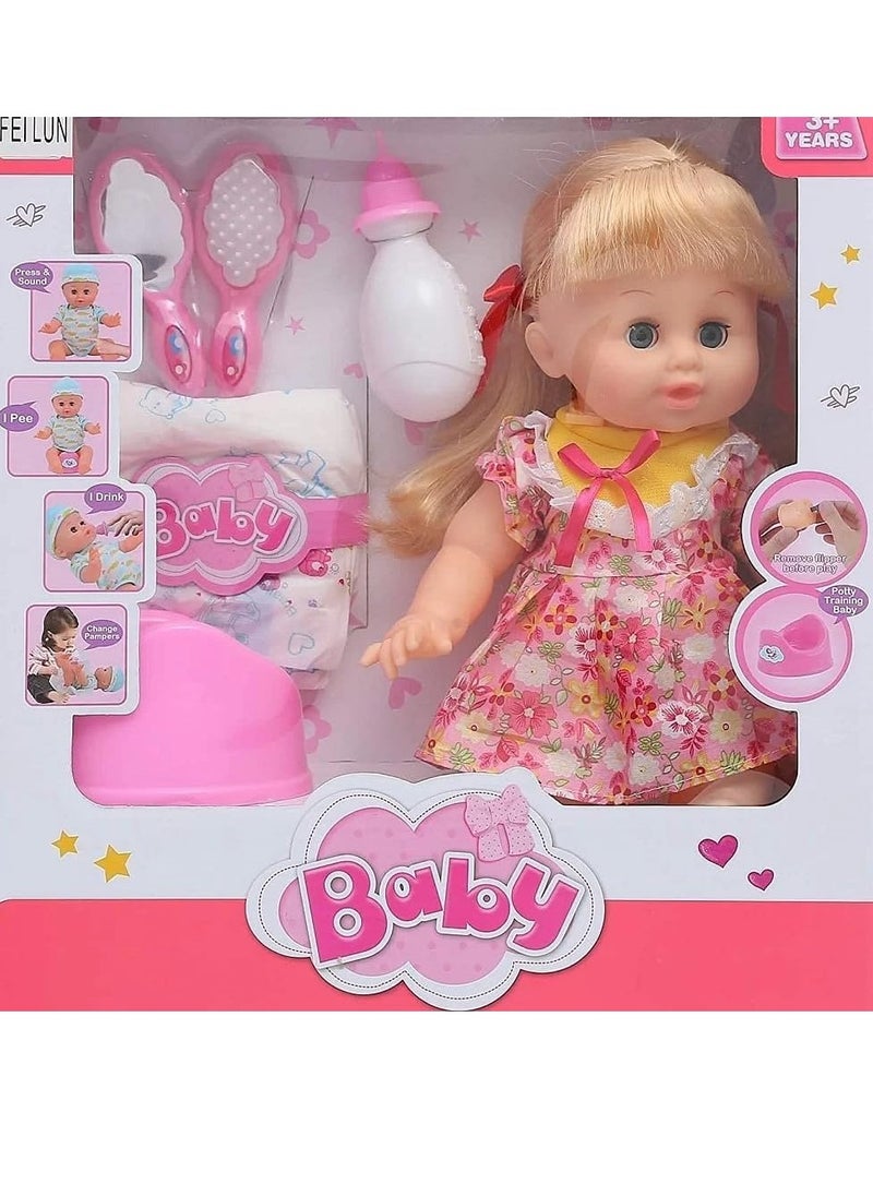 child toy Pony Baby Doll Toy For Girls (Multi-Colored) Is A Suitable Gift For Children That Enables Them To Learn How To Change Clothes, Use The Toilet, And Make-Up (The Shape Of The Doll’S Clothes May Vary)  - Image 1