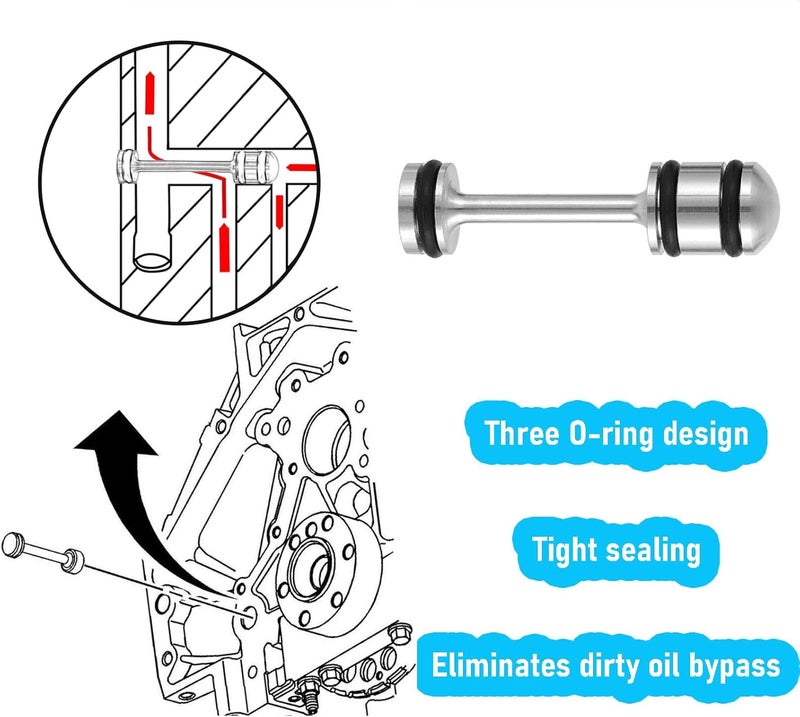 OywhC LS Billet Rear Galley Plug Barbell Oil Diverter for GM Gen III & IV Engines - Image 3