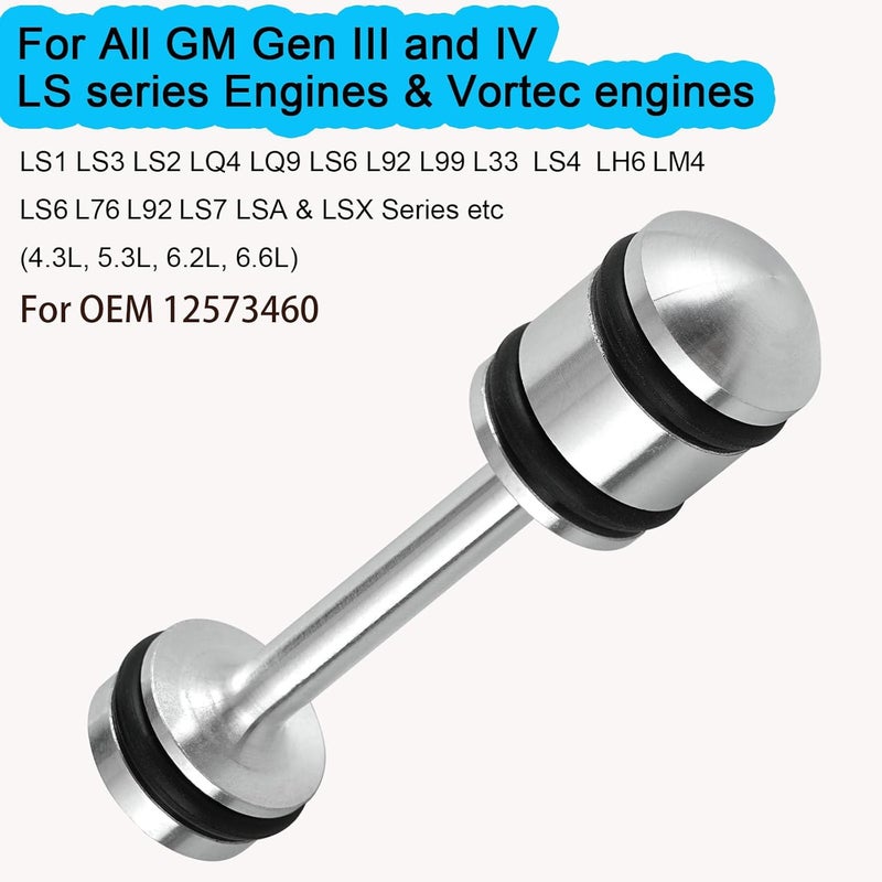 OywhC LS Billet Rear Galley Plug Barbell Oil Diverter for GM Gen III & IV Engines - Image 2