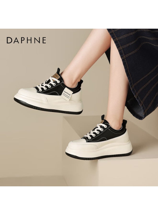 Daphne Casual Shoes For Women, Fashionable Versatile Sneakers, Thick-soled Heightening, Lightweight Comfortable Women's Shoes 4024101388 Black 35 - Image 1