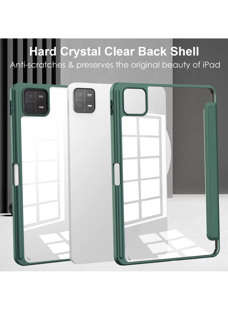 Case For Xiaomi Pad 6/6 Pro 11 Inch Clear Shockproof Back Cover Built-in Pencil Holder Auto Sleep/Wake (Green) - Image 3