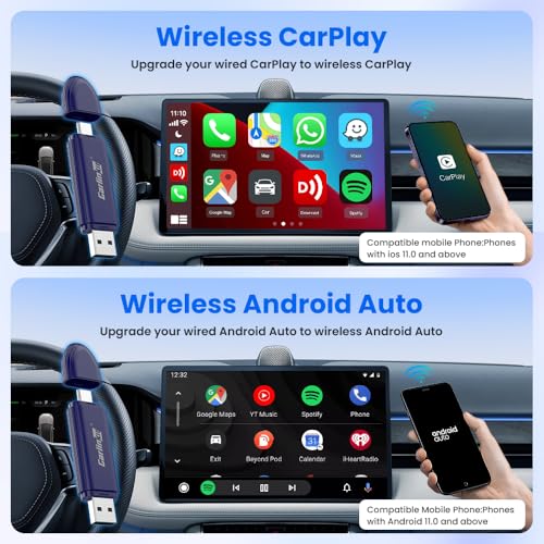 Carlinkit محول كارلين كيت ميني SE برو اللاسلكي لنظام أندرويد أوتو وكار بلاي، 2 في 1 ميني يحول من سلكي إلى لاسلكي، دنجلي للاتصال والتشغيل السريع مع USB-C/A، تأخير منخفض، محمول/iPhone iOS 10+ / أندرويد 11+ - Image 4