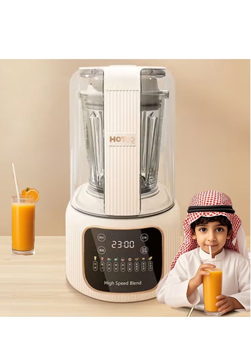 HOTOR Electric Juicer Blender Mixer High Speed Blender Blender Smoothie Maker Soy Milk Machine With Grinder Mill, Chopper Mill, Ice Crush Function 1.65L White - Image 2