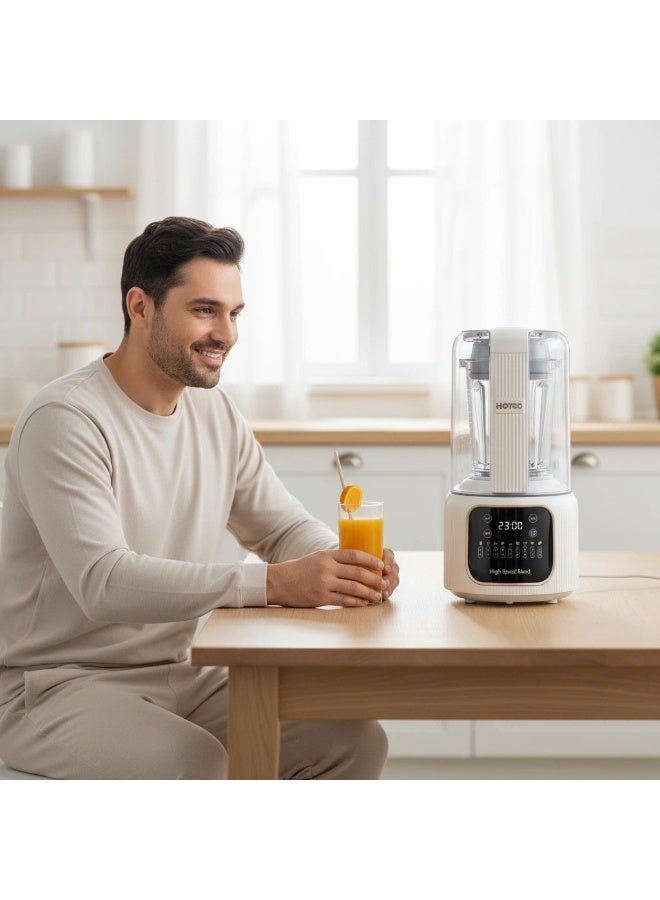 HOTOR Electric Juicer Blender Mixer High Speed Blender Blender Smoothie Maker Soy Milk Machine With Grinder Mill, Chopper Mill, Ice Crush Function 1.65L White - Image 1