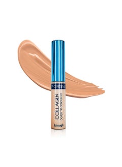ENOUGH ENOUGH Collagen Cover Tip Concealer Full Coverage Concealer for Flawless Skin Tattoo Cover Up Makeup Travel Size Color Corrector for Dark Circles 02 Transparent beige 031oz  9g 