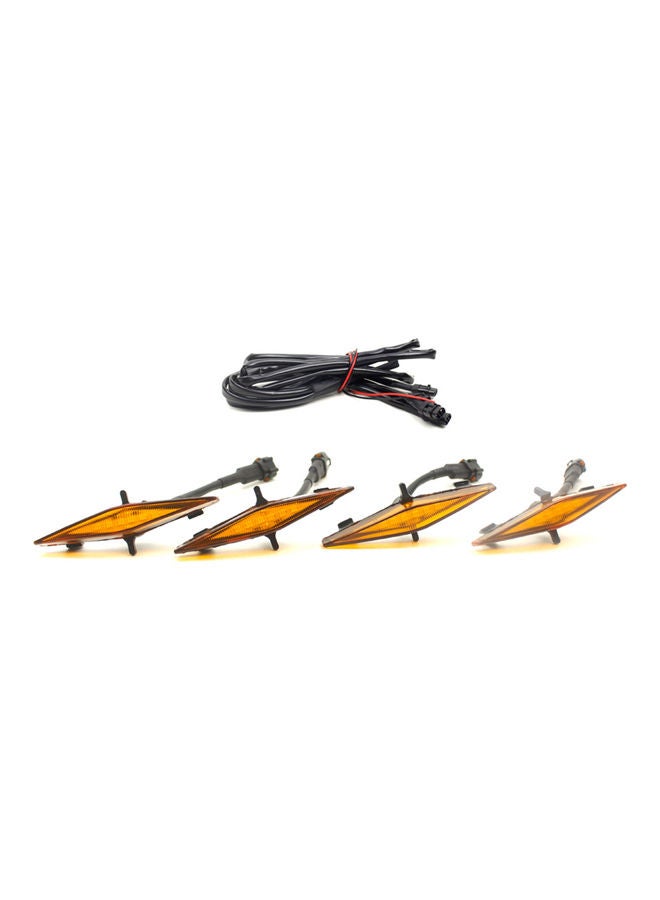 NIBEMINENT 4-Piece Smoked Amber Front Grille Lights Kit - Image 1