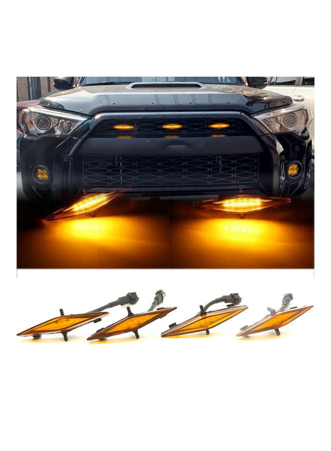 NIBEMINENT 4-Piece Smoked Amber Front Grille Lights Kit - Image 2