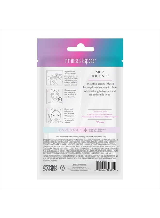 MISS SPA Smile Line Patches, Hydrating Smoothing Smile Lines Masks, Face Wrinkle Patches, Anti-Aging Serum Hydrogel Patches, Moisturize & Tightening Laugh Lines, Dermatologist Tested (4 Pairs) - Image 2