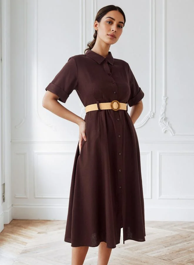 Splash FAV A-line Shirt Dress with Pockets