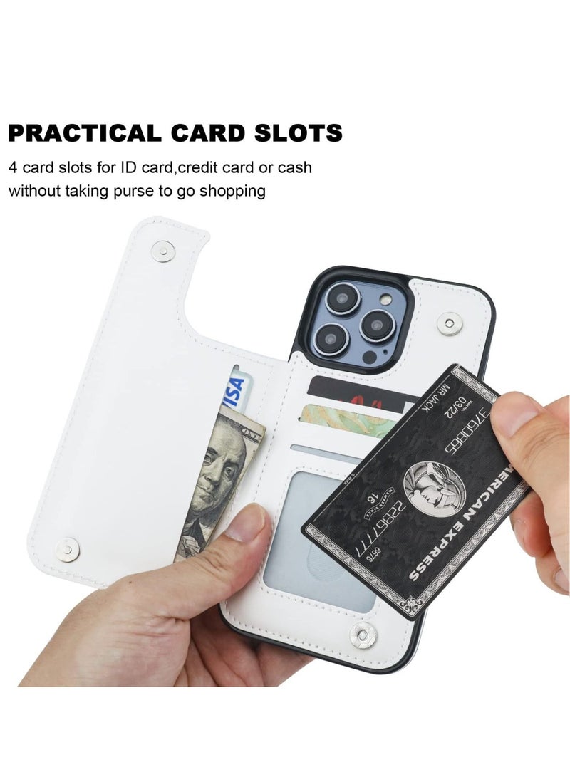 KASTWAVE Wallet Case for iPhone 14 Pro Max Case with Card Holder, Fine Hole Camera Protect, Drop Protection, Wallet Phone Case Flip Leather Cover Men Women - Image 4