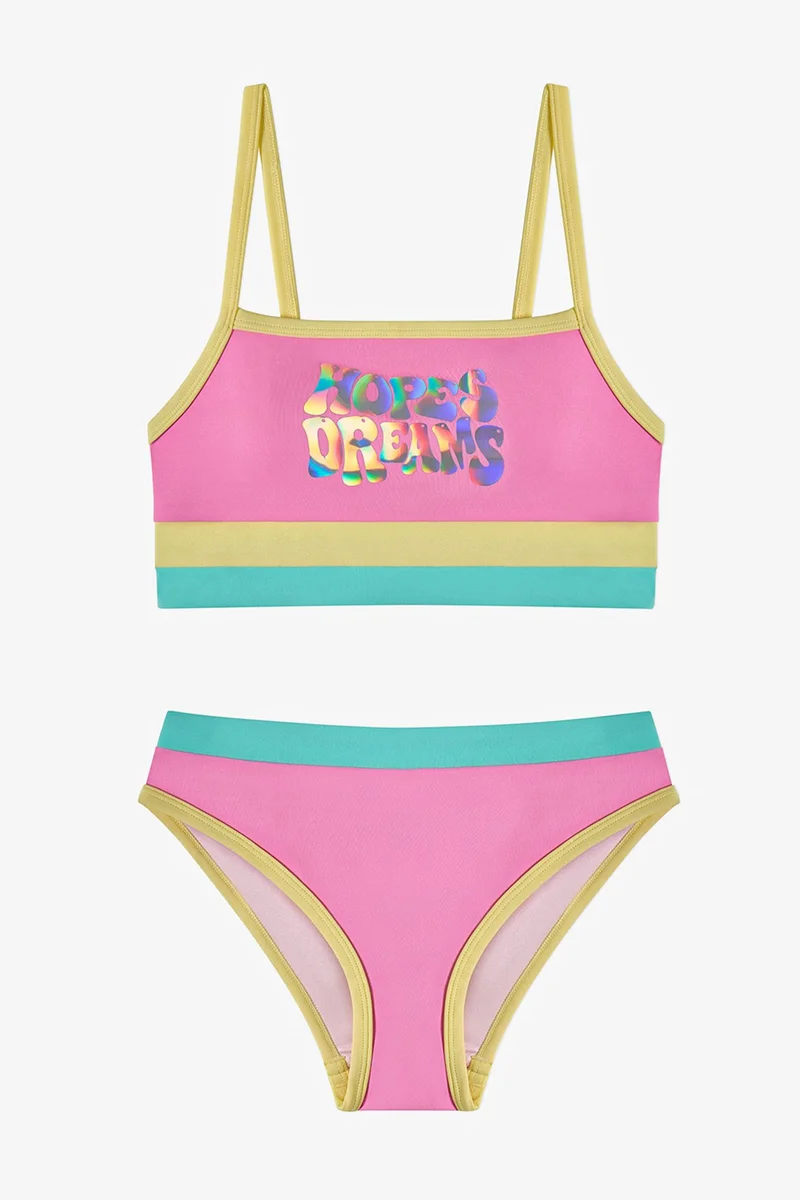 Penti PENTI Girls' Open Beauty Halter Hologram Patterned Bikini Set
