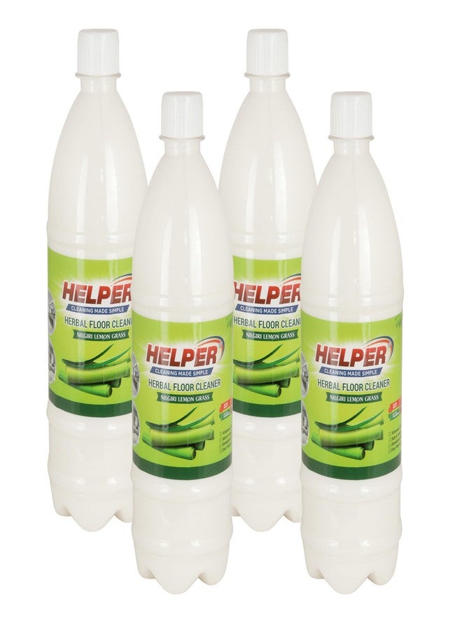 HELPER Herbal Scented Phenyl Based Natural and Organic Floor Cleaner | Surface Cleaner | 1liter Each | Pack of 4 | (Lemongrass) - Image 1