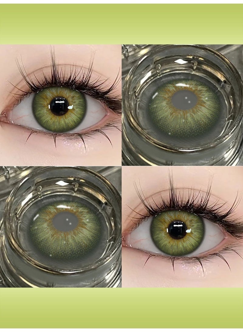 UYAAI Natural Green Lenses Yearly Colored Contact Lenses, Unisex Cosmetic Contact Lenses, Hot Sale Fashion Lenses, 42% Water - Image 3