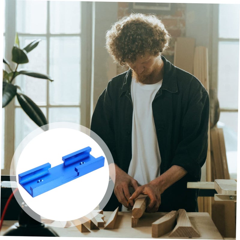 Blue Aluminum Alloy Slot Track Connector For Table Saws Practical Accurate Smooth Workbench Use - Image 5