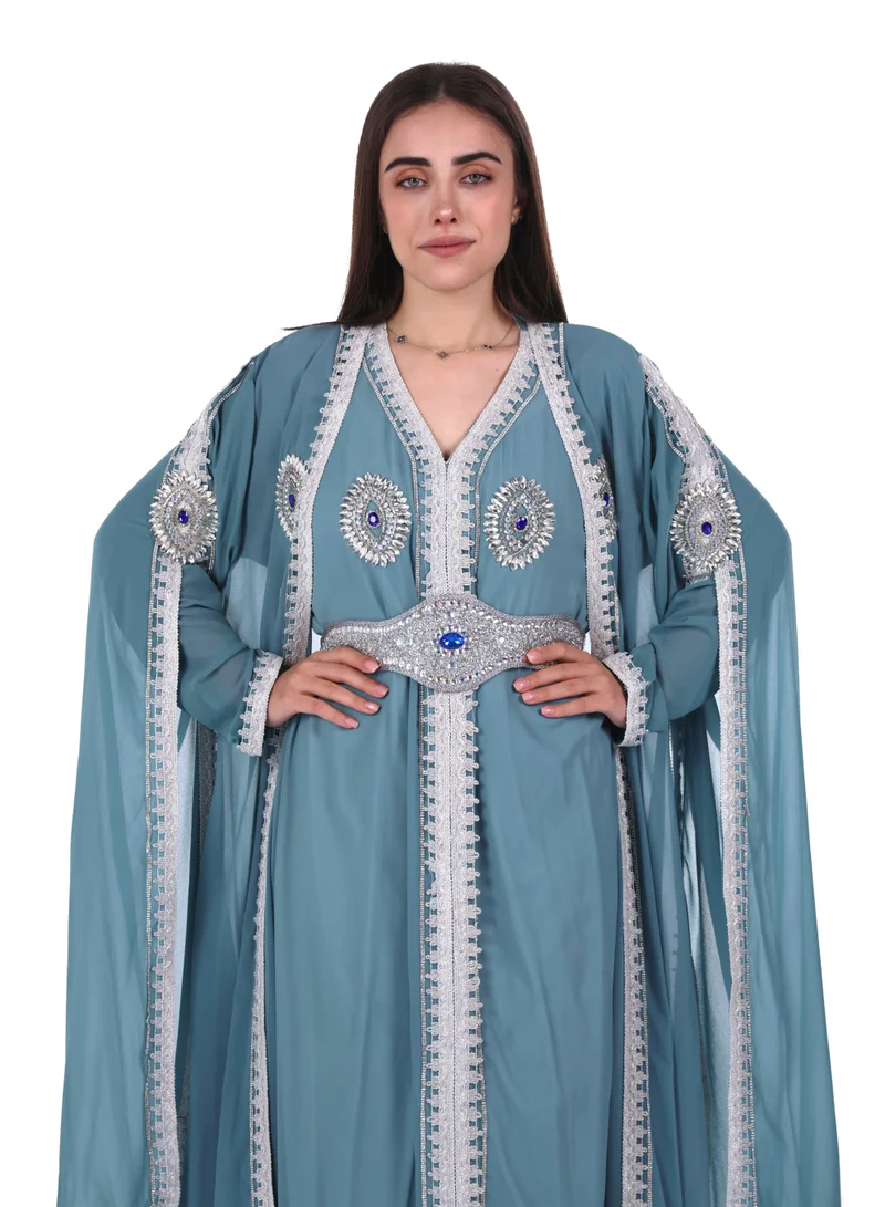 AL BENT AL SHARQIEH belted elegant kaftan dress