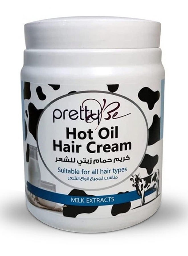 pretty Be Hot Oil Hair Cream With Milk Extracts, Suitable For All Hair Types - 1000ml - Image 1