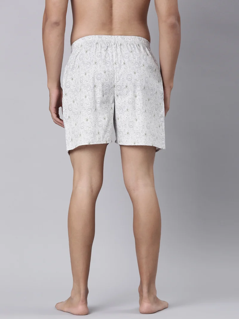 Joven Men Printed Pure Cotton Side Pocket Boxers Pack of 2