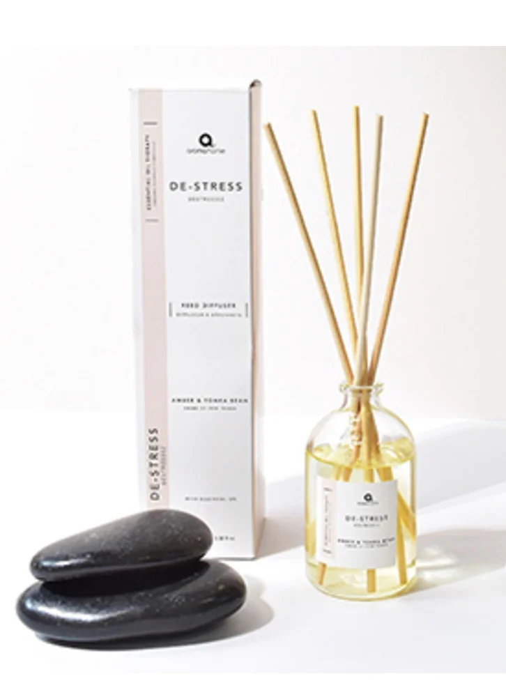 اروما هوم De-Stress Reed Diffuser - Amber &amp; Tonka Bean Essential Oil