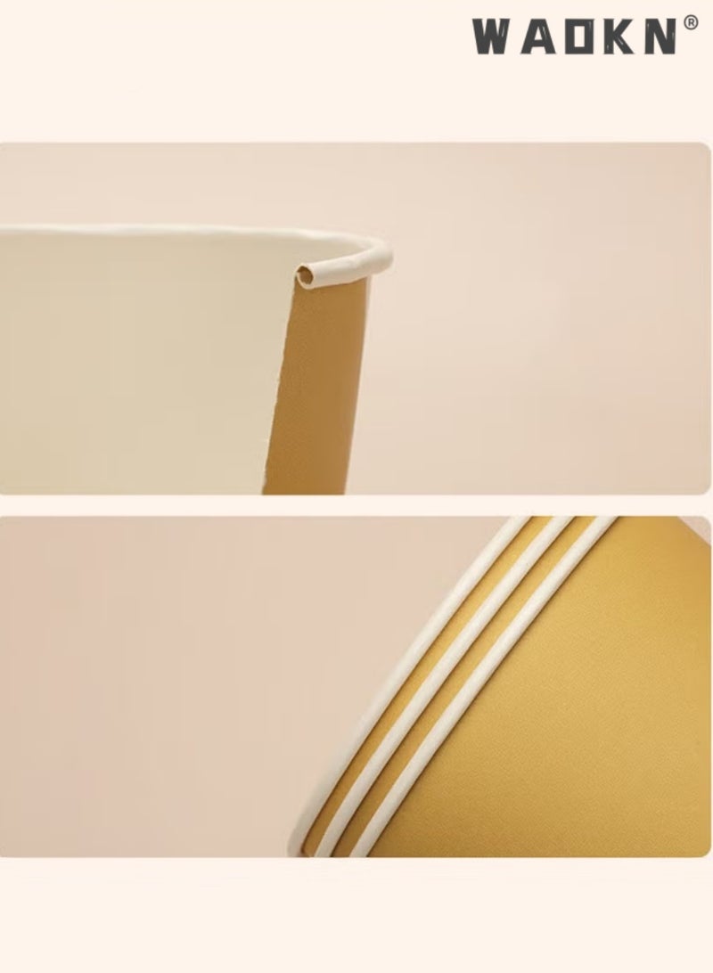 دبليو أيه أو كي أن 50 قطعة من أوعية ورقية للاستخدام مرة واحدة مع غطاء، صندوق طعام من لب الخشب السميك، صندوق تغليف ورقي من تاكاماتسو، 450 مل - Image 3