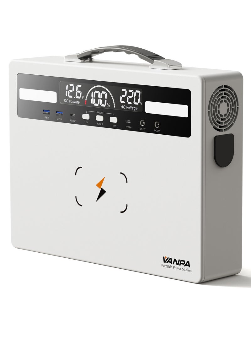 VANPA Portable Power Station 1000W Max 960Wh Solar Generator With Lithium Battery, Large Capacity With 11-ports, Wireless Charging, LED Light Backup Powerbank For Camping  - Image 2
