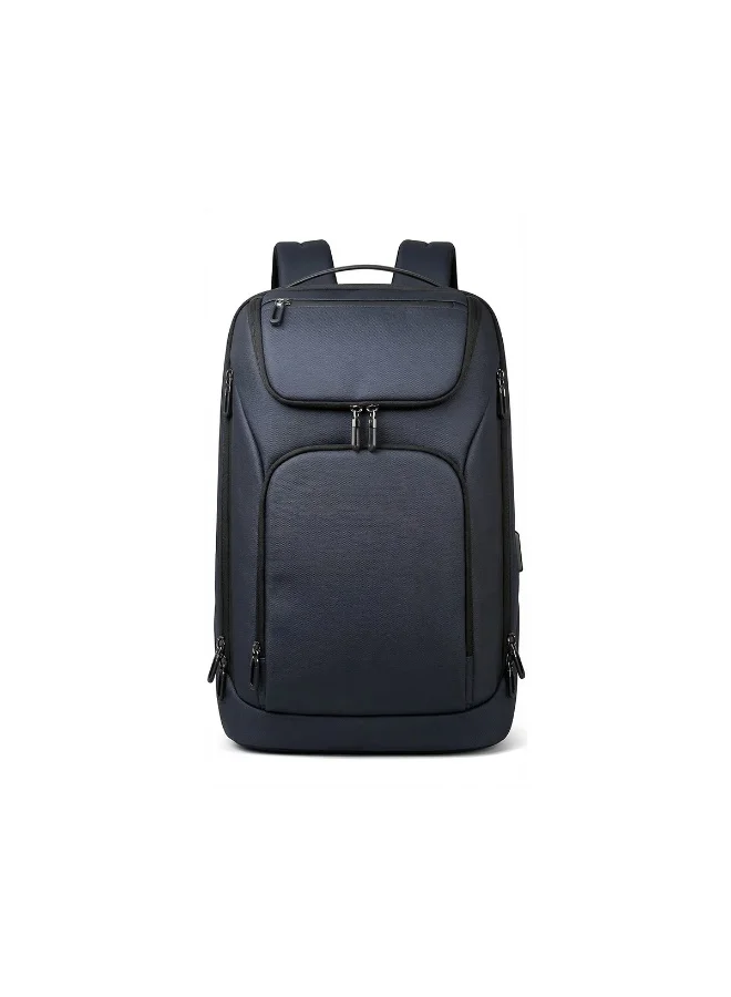 موبكوس حقيبة ظهر موبكوس زرقاء داكنة 8951 مقاومة للماء ومضادة للسرقة، حقيبة ظهر للكمبيوتر المحمول مزودة بمنفذ شحن USB - حقيبة ظهر متينة من قماش أكسفورد مناسبة للأعمال والسفر للرجال والنساء، حقيبة أنيقة للعمل والدراسة الجامعية مع جيوب متعددة.