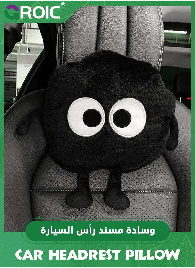 GROIC Cute Big-Eyed Sprite Car Headrest Pillow,  Cartoon Neck Pillow for Car, Soft Car Seat Pillow, Head Rest Cushion, Plush Comfort Neck Cushions for Driving, Traveling  - Image 1