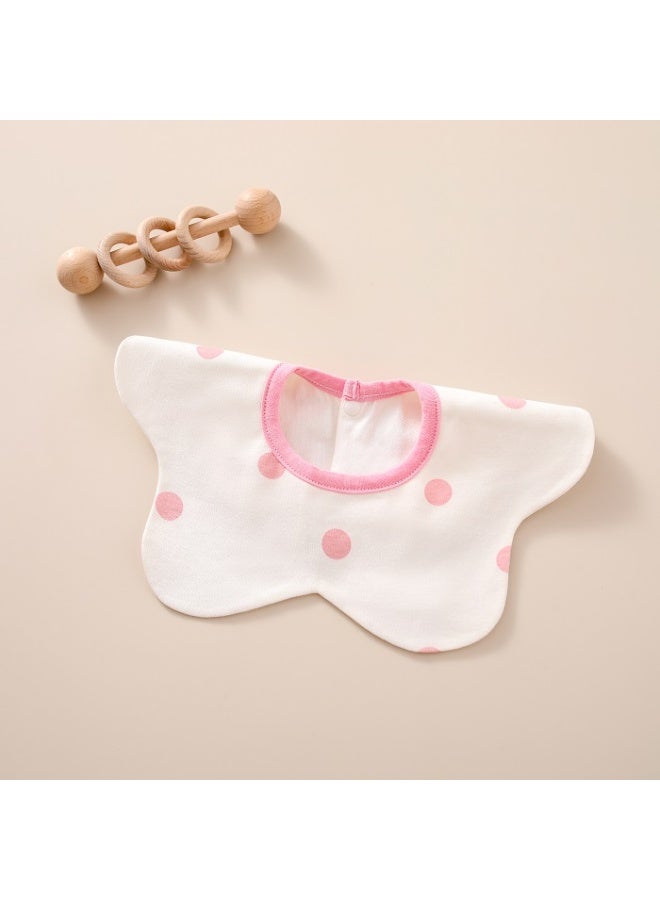 3-Pack Infant Bibs - 360° Rotatable Waterproof Cotton Drool Bibs for Newborns, Anti-Spit Milk Essentials with Petal Design - Image 3