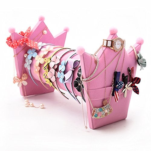 TINTON LIFE® Hairband Hair Clasp Holder Display Stand with Earring Organizer(Pink) - Image 3