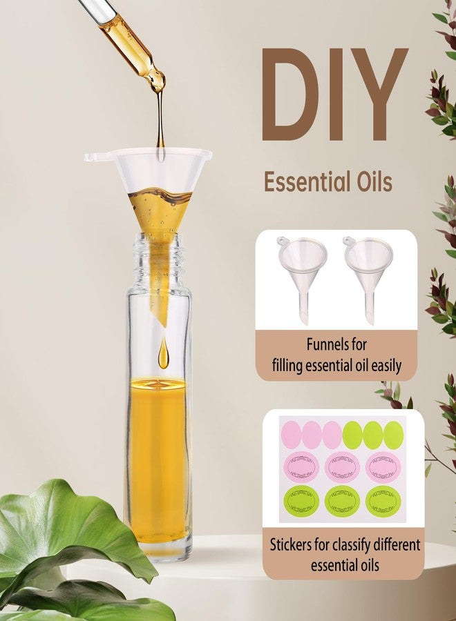inice 12 Pack Essential Oil Roller Bottles 10ml Clear Glass Bottles Stainless Steel Roll On Ball Metal Cap for Daily Care - Image 4