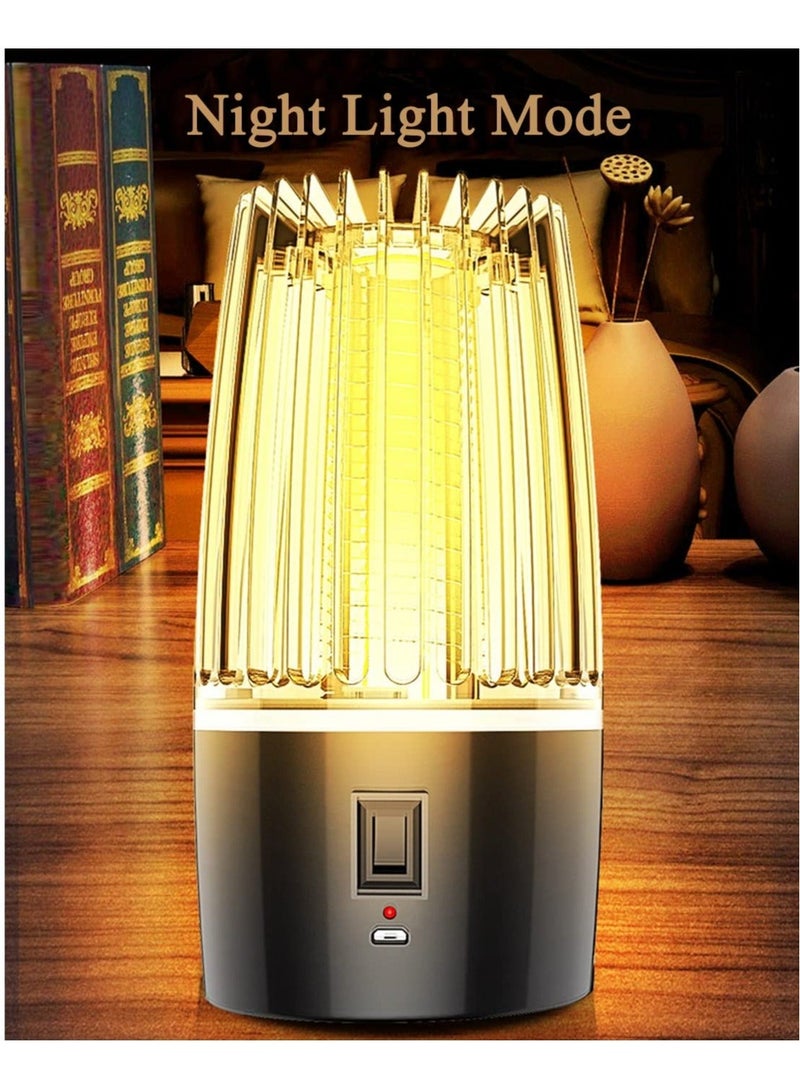 كابتن تيك مصباح كهربائي لقتل الناموس، صاعق حشرات 2 في 1 مع قاتل ذباب بالأشعة فوق البنفسجية 360 درجة، مصيدة حشرات قابلة لإعادة الشحن وإضاءة ليلية، طارد محمول للآفات لرحلات التخييم الداخلية والخارجية والصيفية - Image 3