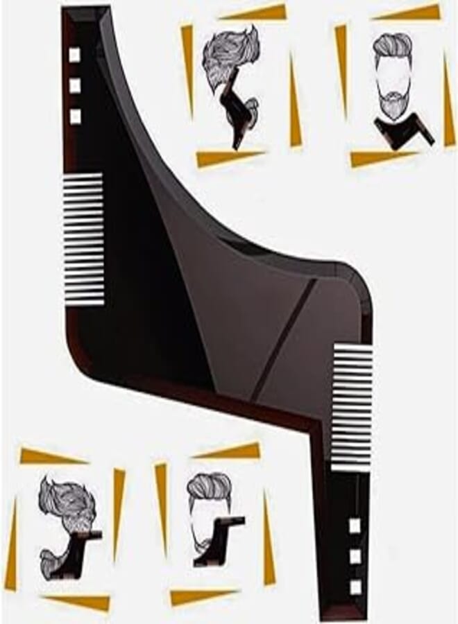 High Quality Beard Comb All In One Tool Stencil Beard Styling Set With Comb For Men´s Chin Beard Neck Beard Stencils Beard Styling Tool Shaving Stencil Beard Shaving
