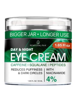 REMEDIAL PAX REMEDIAL PAX Eye Cream for Dark Circles and Puffiness, Bags Under Eyes Treatment, Anti-Aging Collagen Eye Cream for Wrinkles, Day & Night Caffeine Eye Cream with Niacinamide Dimethicone  - Image 1
