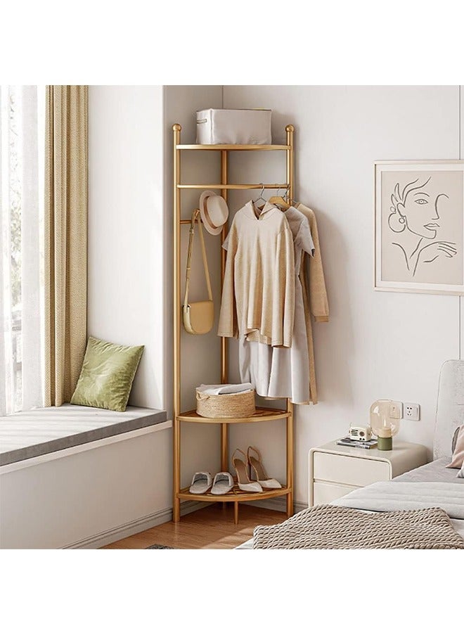 JCB CHIC Corner Gold Metal Clothing Racks: Heavy Duty Freestanding Clothes Racks Coat Rack for Hallway Entryway Design Unique Garment racks Display Racks for Hanging Clothes - Image 1