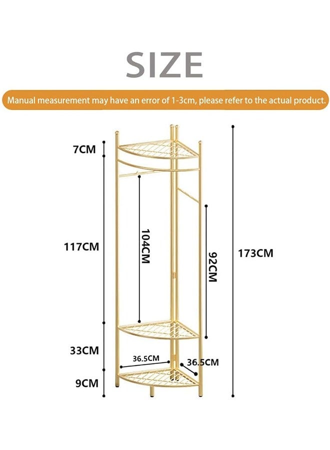 JCB CHIC Corner Gold Metal Clothing Racks: Heavy Duty Freestanding Clothes Racks Coat Rack for Hallway Entryway Design Unique Garment racks Display Racks for Hanging Clothes - Image 2
